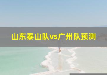 山东泰山队vs广州队预测