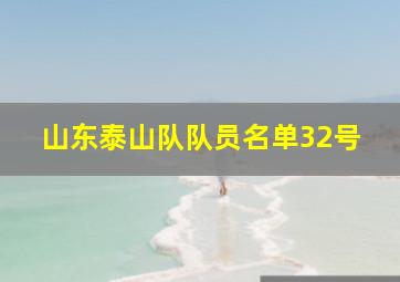 山东泰山队队员名单32号