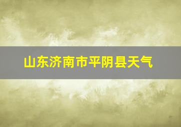 山东济南市平阴县天气