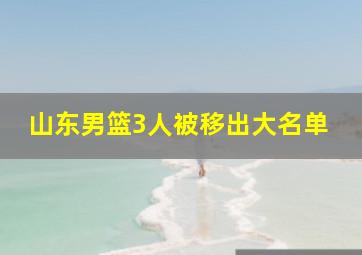 山东男篮3人被移出大名单