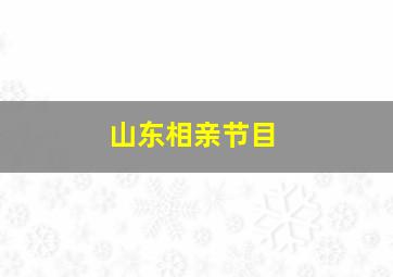 山东相亲节目