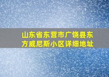 山东省东营市广饶县东方威尼斯小区详细地址