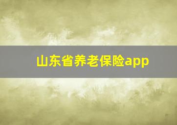 山东省养老保险app