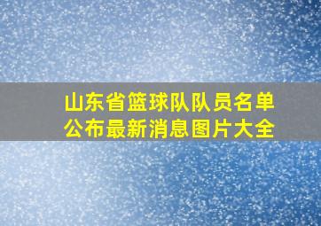 山东省篮球队队员名单公布最新消息图片大全