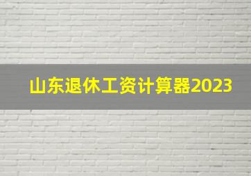 山东退休工资计算器2023