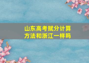 山东高考赋分计算方法和浙江一样吗