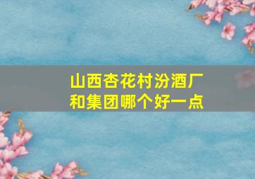 山西杏花村汾酒厂和集团哪个好一点