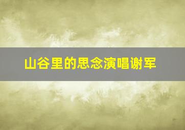 山谷里的思念演唱谢军