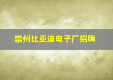 崇州比亚迪电子厂招聘