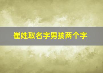 崔姓取名字男孩两个字