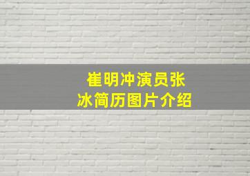 崔明冲演员张冰简历图片介绍