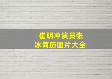 崔明冲演员张冰简历图片大全