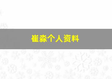 崔淼个人资料