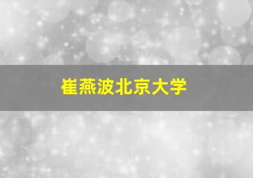 崔燕波北京大学