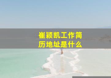 崔颖凯工作简历地址是什么