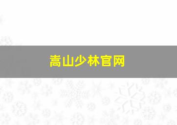 嵩山少林官网