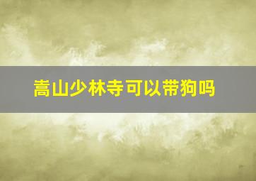 嵩山少林寺可以带狗吗