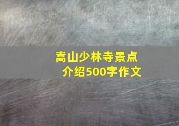 嵩山少林寺景点介绍500字作文