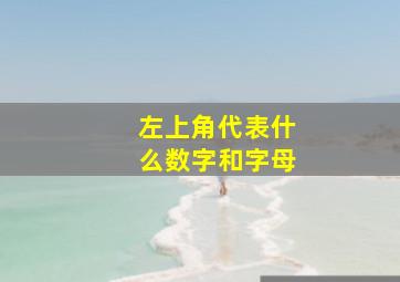 左上角代表什么数字和字母