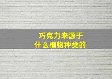 巧克力来源于什么植物种类的