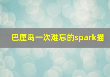 巴厘岛一次难忘的spark描