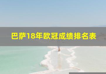 巴萨18年欧冠成绩排名表