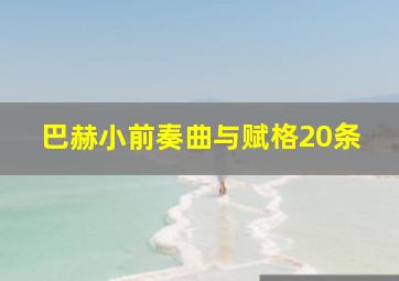 巴赫小前奏曲与赋格20条