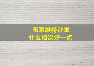 布莱维特沙发什么档次好一点