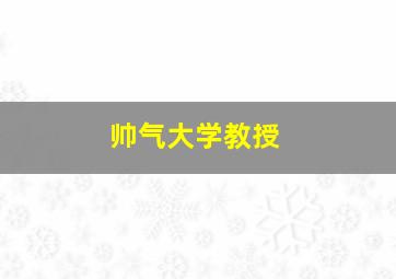 帅气大学教授