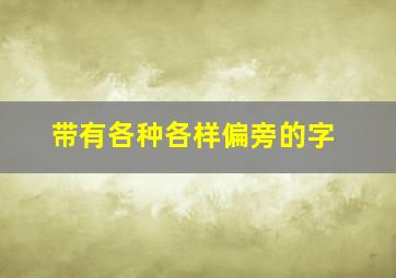 带有各种各样偏旁的字