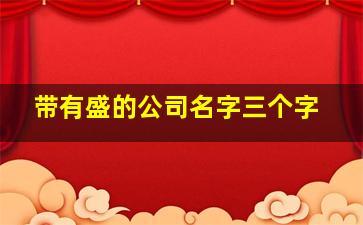 带有盛的公司名字三个字