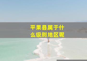 平果县属于什么级别地区呢