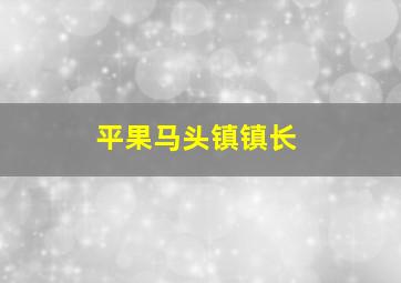 平果马头镇镇长