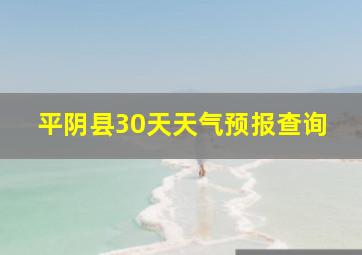 平阴县30天天气预报查询