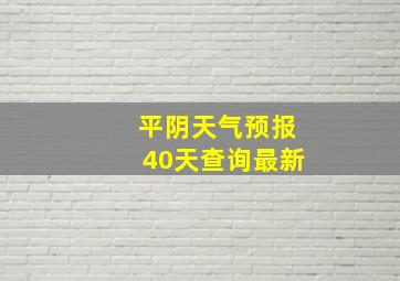 平阴天气预报40天查询最新