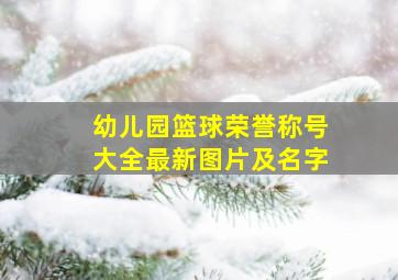 幼儿园篮球荣誉称号大全最新图片及名字