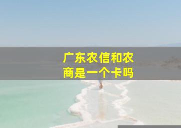 广东农信和农商是一个卡吗