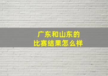 广东和山东的比赛结果怎么样