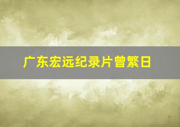 广东宏远纪录片曾繁日