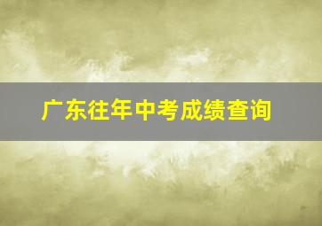 广东往年中考成绩查询