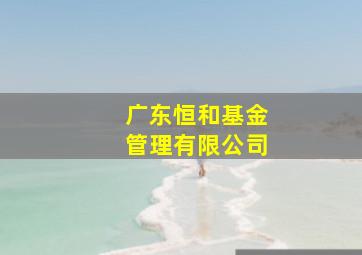 广东恒和基金管理有限公司