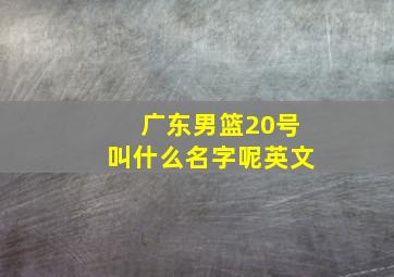 广东男篮20号叫什么名字呢英文