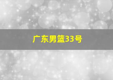 广东男篮33号