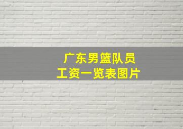 广东男篮队员工资一览表图片