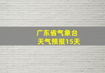 广东省气象台天气预报15天