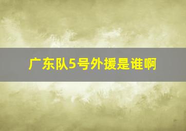 广东队5号外援是谁啊