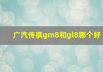 广汽传祺gm8和gl8哪个好