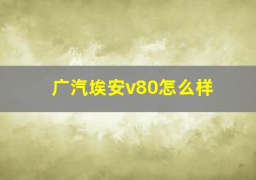 广汽埃安v80怎么样