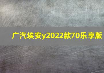 广汽埃安y2022款70乐享版