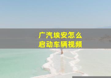 广汽埃安怎么启动车辆视频